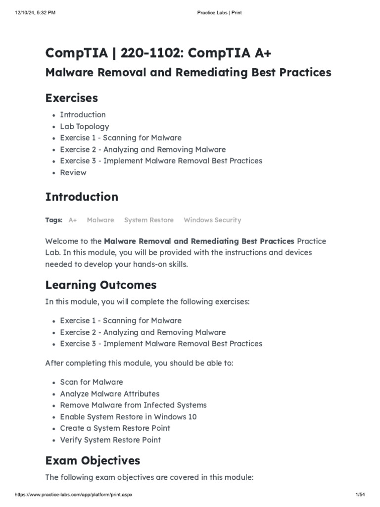 Malware Removal Best Practices Guide | PDF | Malware | Microsoft Windows