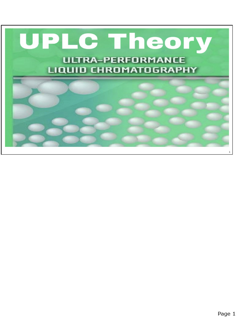 UPLC Theory | PDF | High Performance Liquid Chromatography | Chromatography