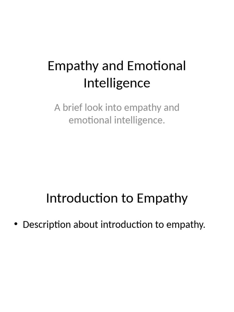 Understanding Empathy & Emotional Intelligence | PDF