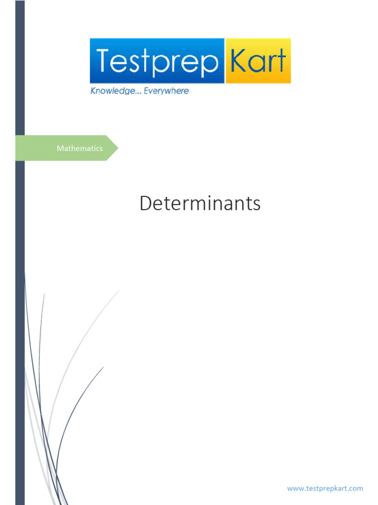 15 Mathematics Determinants Pdf Determinant System Of Linear