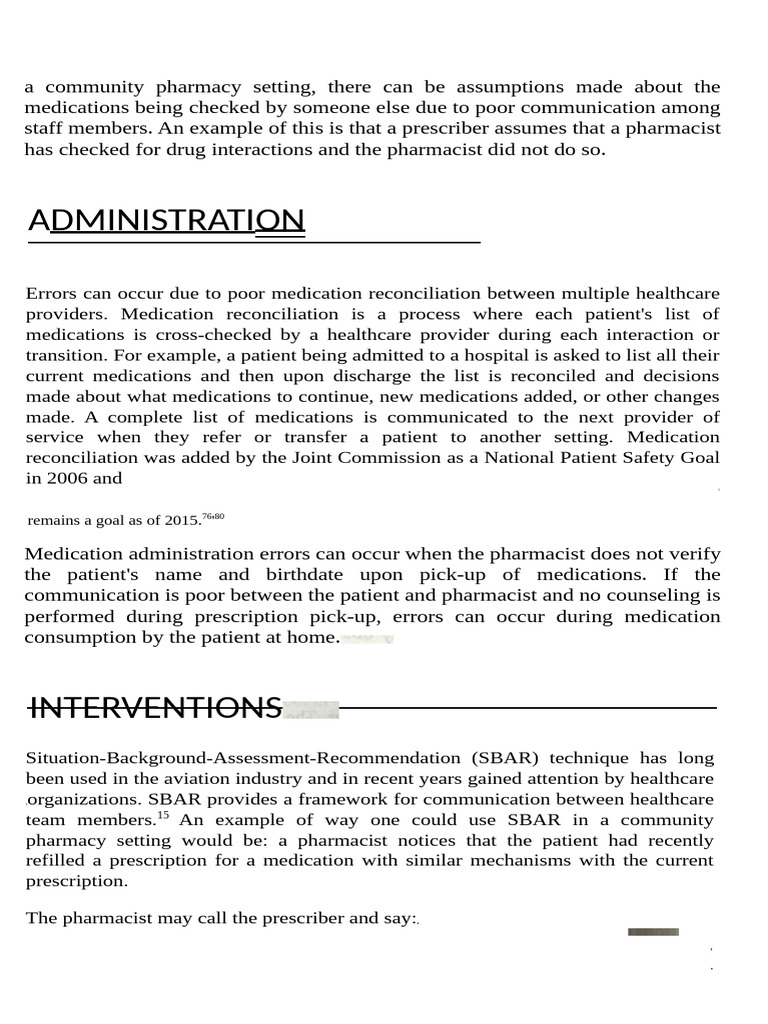 Medication Safety in Community Pharmacies | PDF | Pharmacy | Medical ...