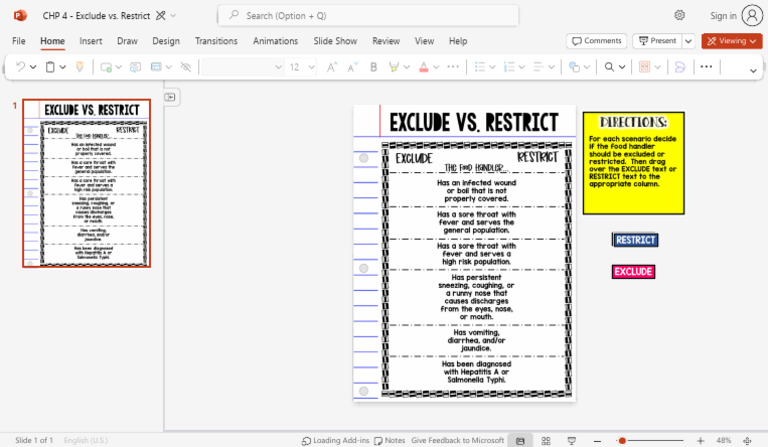 CHP 4 - Exclude vs. Restrict | PDF