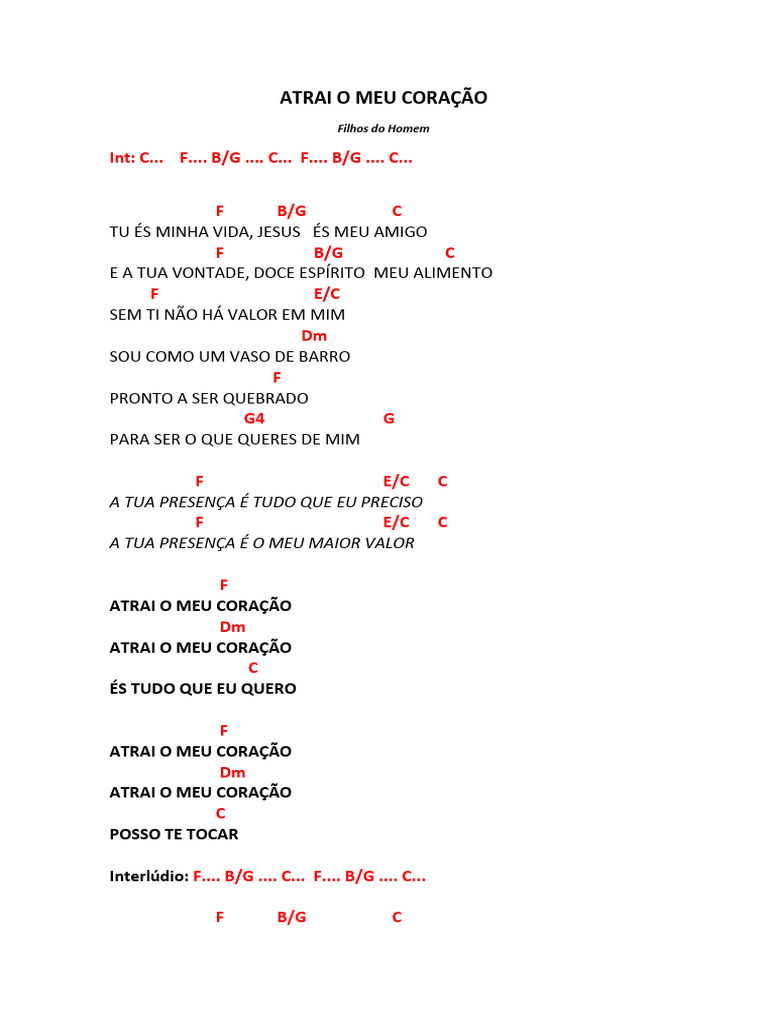 Letra da Música 
