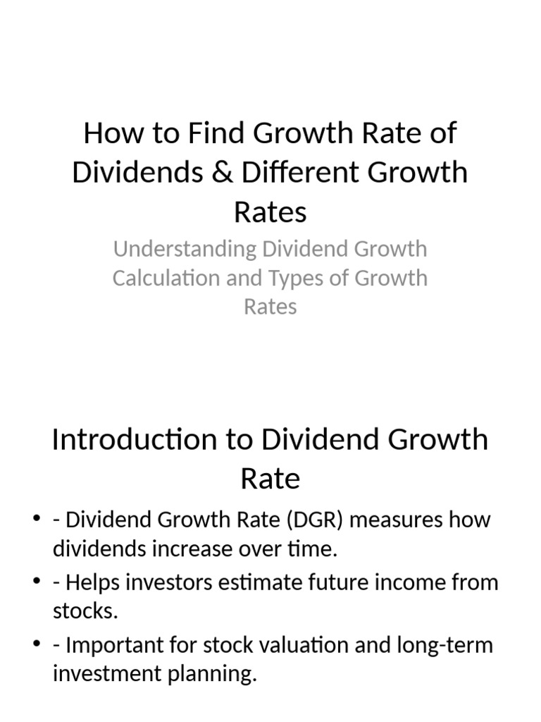 How to Find Growth Rate of Dividends | PDF | Dividend | Investing
