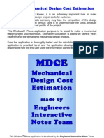 Mechanical Design Project Cost Estimation