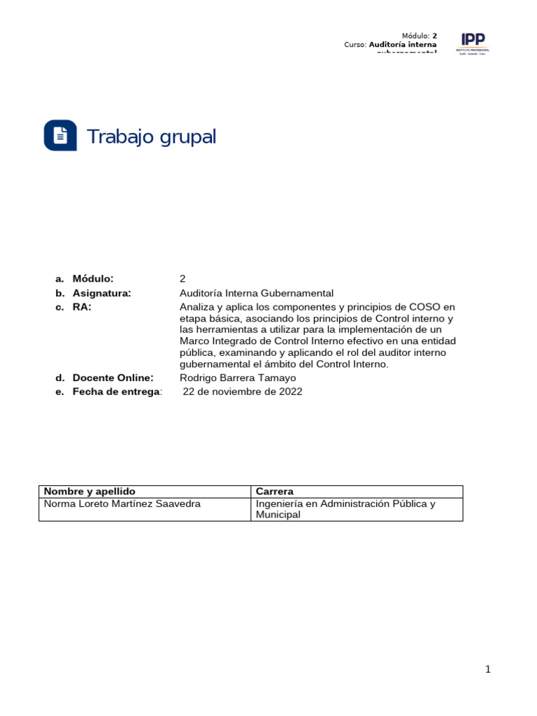 Control Interno en Auditoría Gubernamental | PDF | Auditoría ...