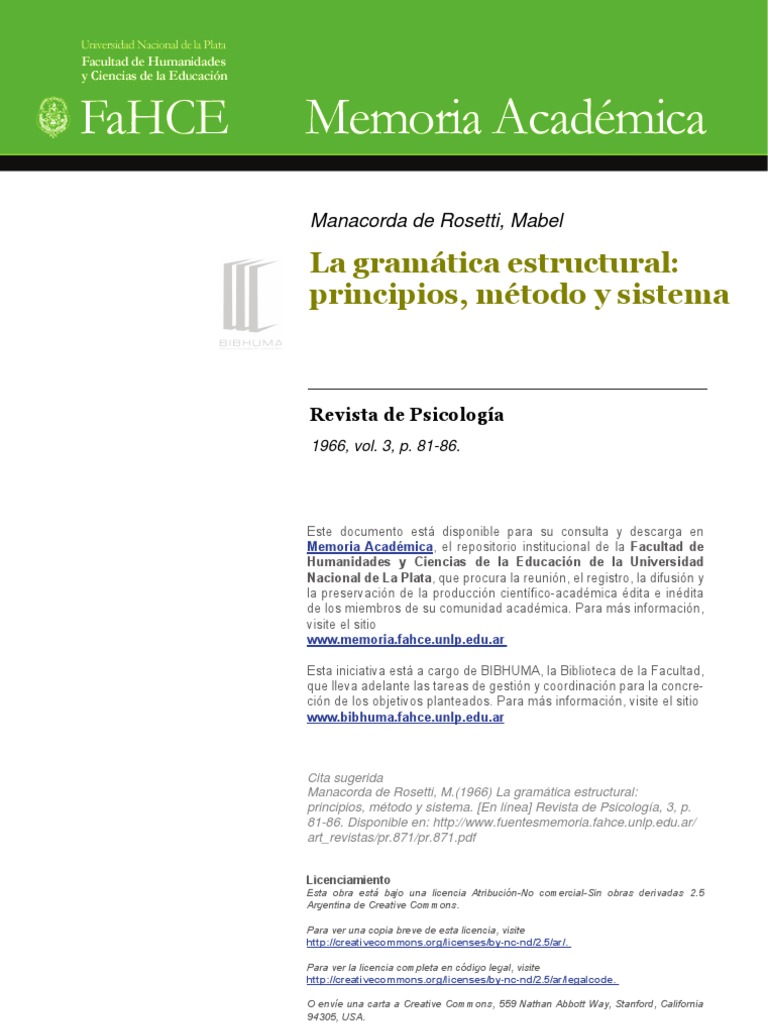 Gramática Estructural: Principios y Métodos | PDF | Oración ...
