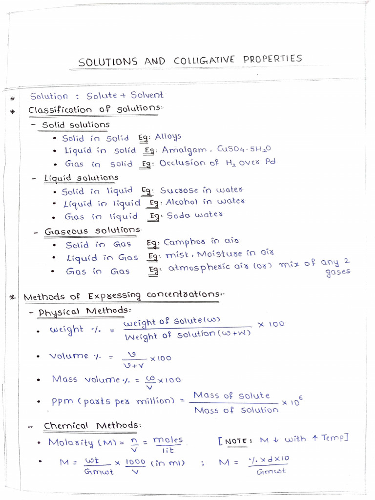 Colligative Properties of Solutions | PDF | Liquids | Solubility