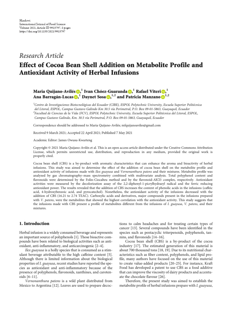CBS - Effect of CBS Addition On Metabolic Profile | PDF | Polyphenol