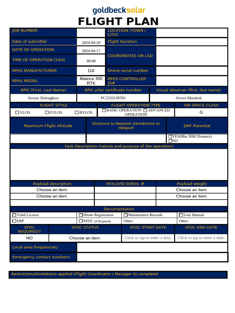 Rpas fillable documentation pdf unmanned aerial vehicle