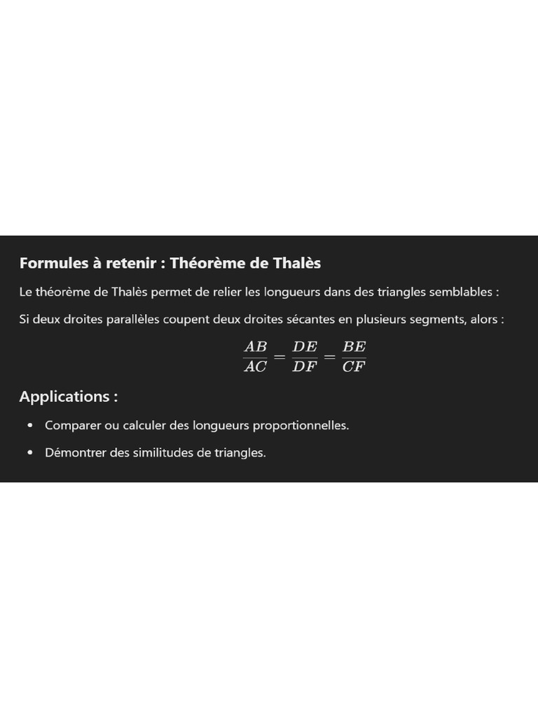Formules Thales | PDF