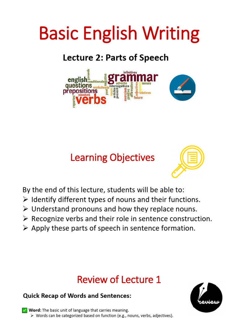 Understanding Parts of Speech in English | PDF | Noun | Part Of Speech