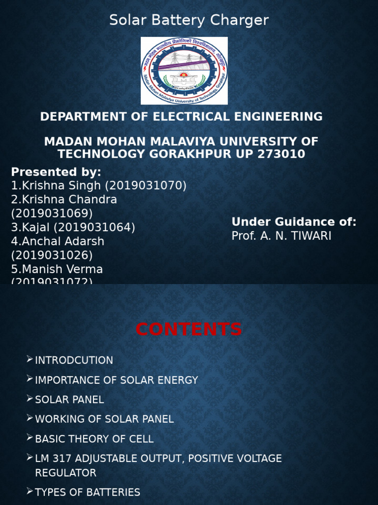 Solar Battery Charger Circuit Design | PDF | Photovoltaics | Solar Panel
