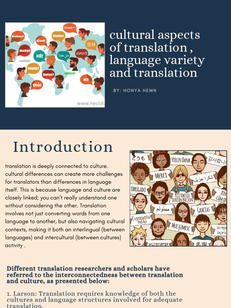 Cultural Aspects Of Transitio And Language Variety And Translation Pdf