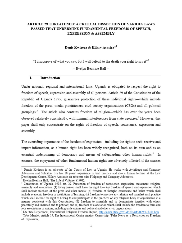 Article 29 Threatened A Critical Dissection of Various Laws Passed That ...