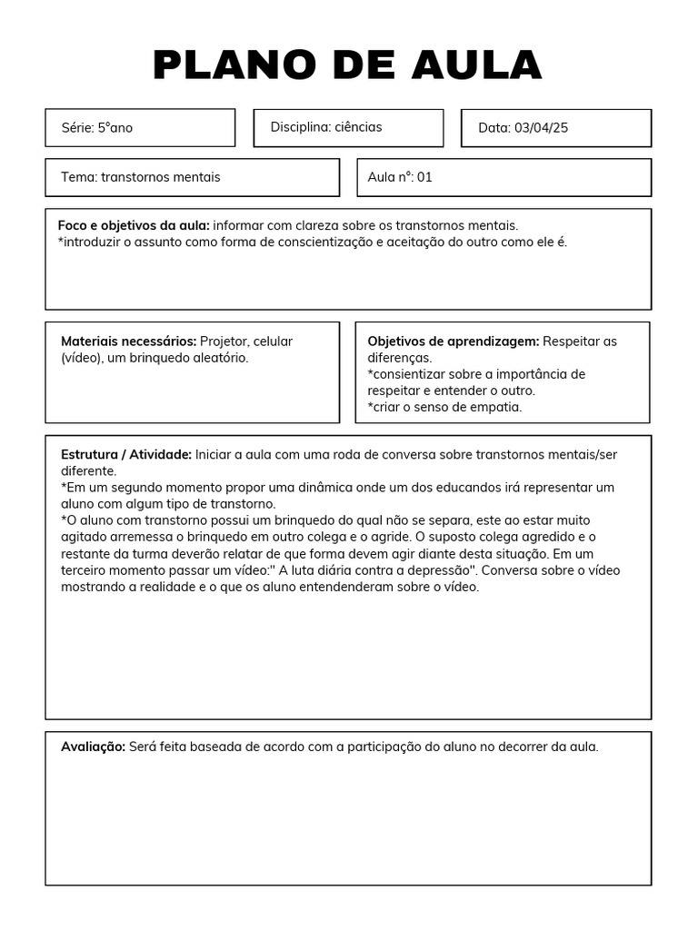 Em Branco Formato Para Impressão Simples Plano de Aula_20250401_173841 ...