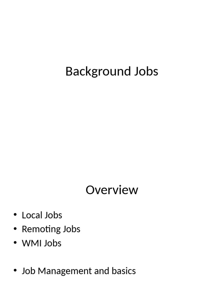 Background Jobs | PDF