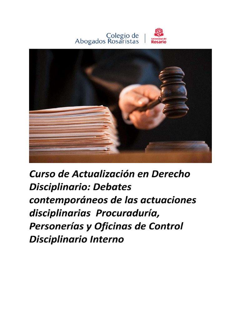 Curso de Actualización en Derecho Disciplinario 2025 | PDF | Justicia ...