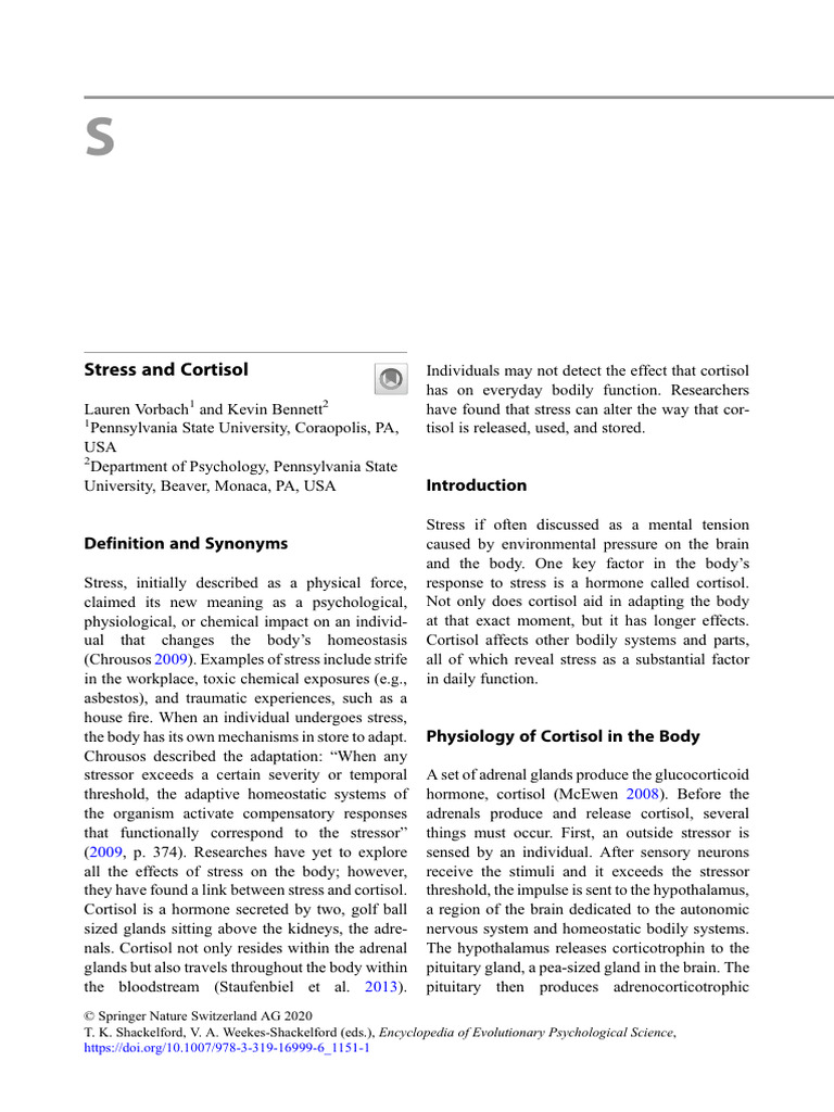 Understanding Stress and Cortisol Effects | PDF | Stress (Biology ...