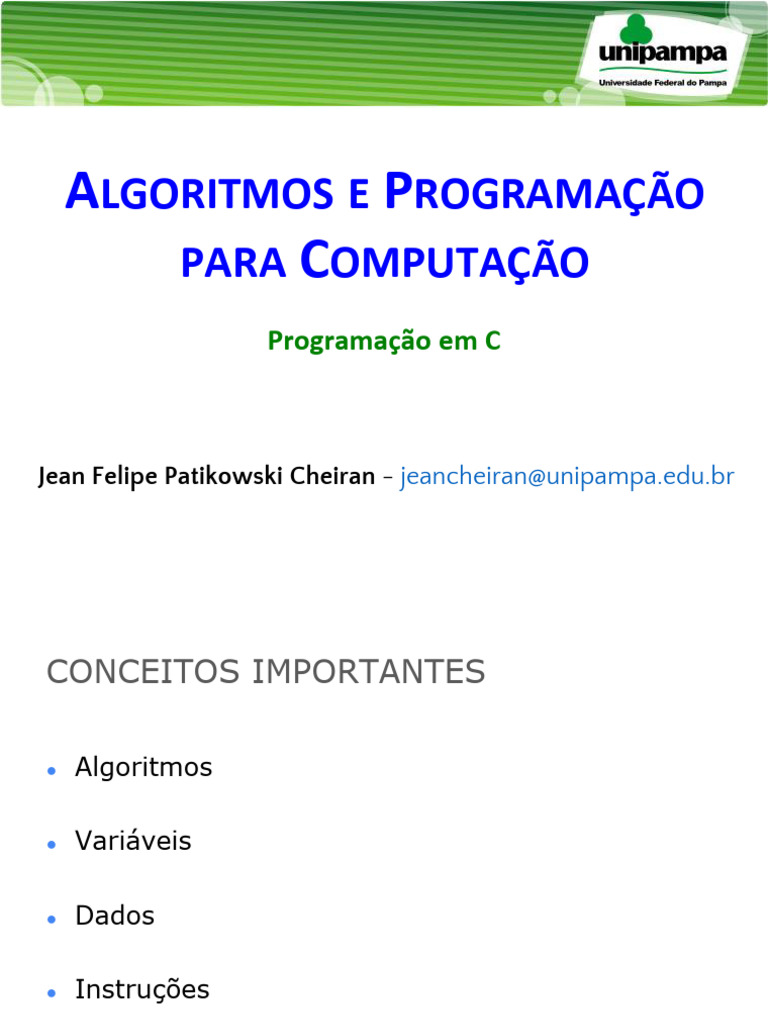 Programação em C: Algoritmos e Estruturas | PDF | Linguagem de ...