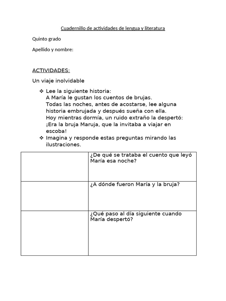 Cuadernillo de Actividades de Lengua y Literatura 5a | PDF | Depredación