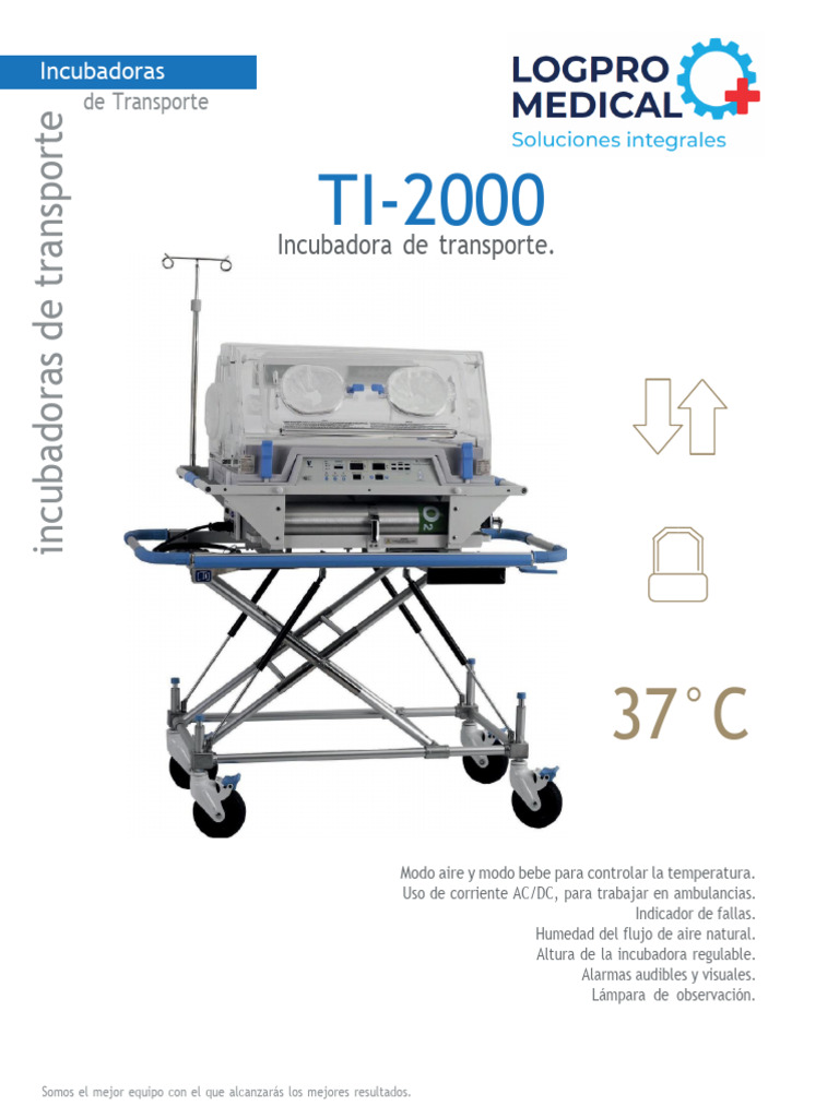 Incubadora de Transporte TI-2000: Especificaciones | PDF