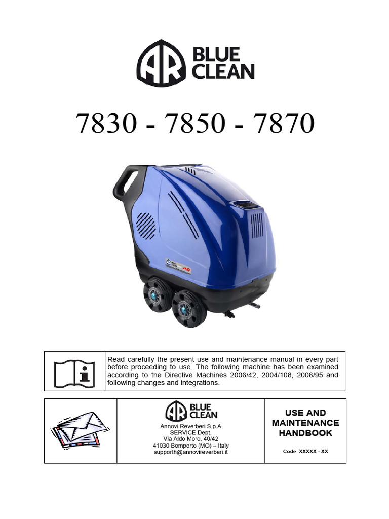 Blue Clean Power Washer Manual | PDF | Pump | Valve
