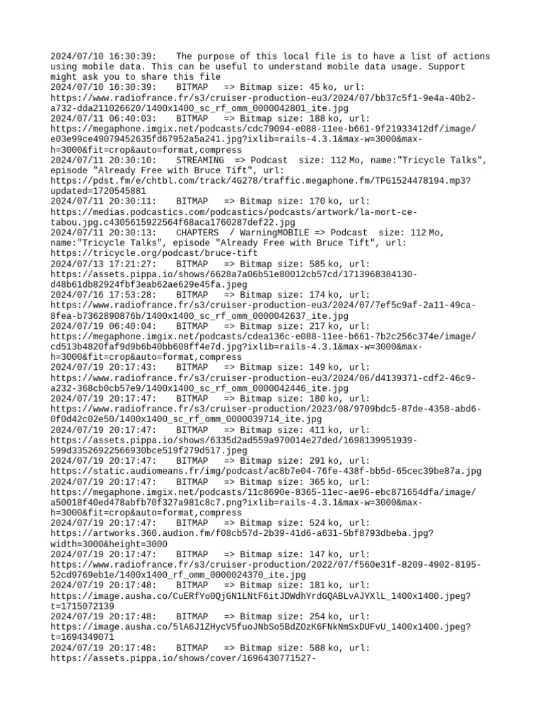 Mobile Data Usage Actions Log | PDF | Computer Data | Computer File