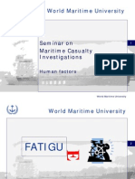 World Maritime University: Seminar On Maritime Casualty Investigations
