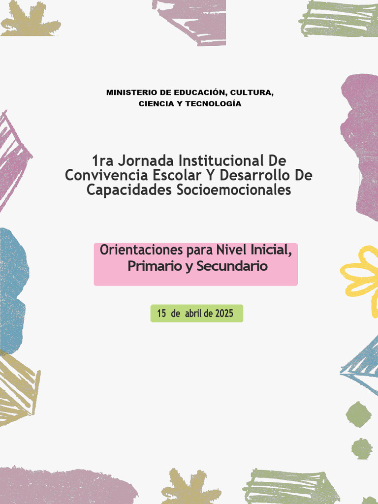 Jornada de Convivencia Escolar 2025 | PDF | Educación de la primera ...