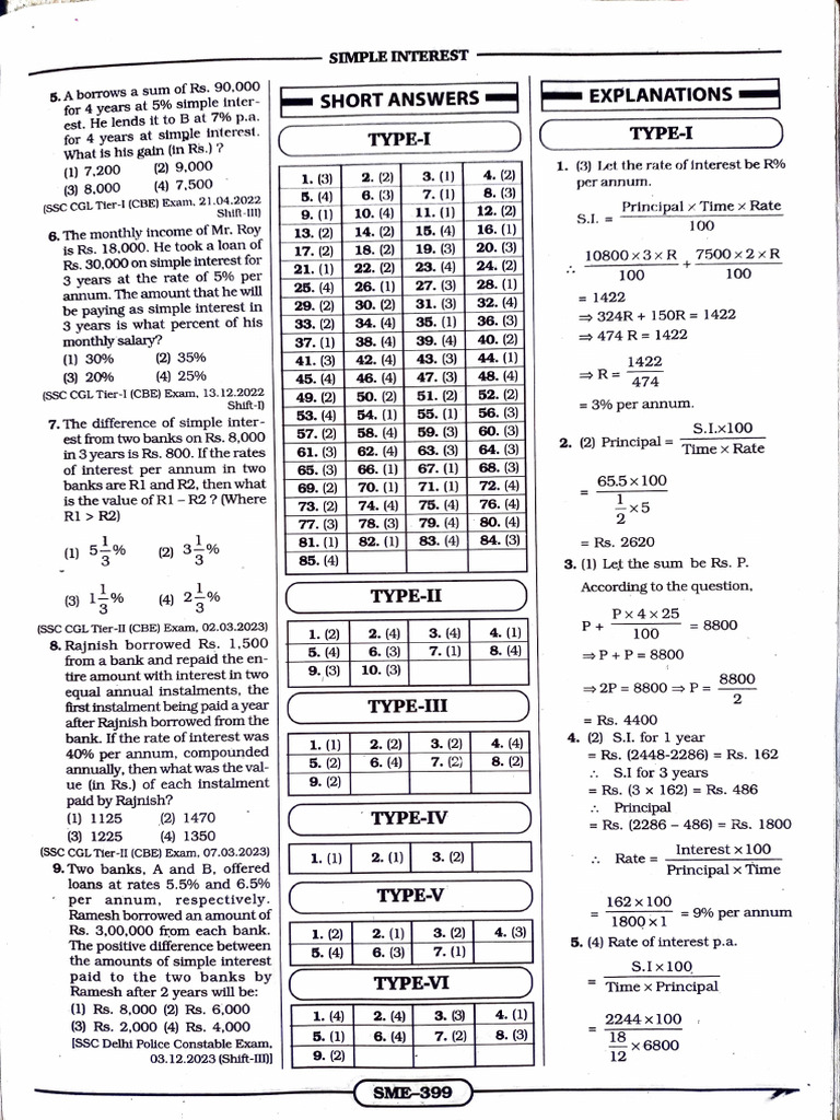 Simple Interest Calculations and Examples | PDF | Interest | Financial ...