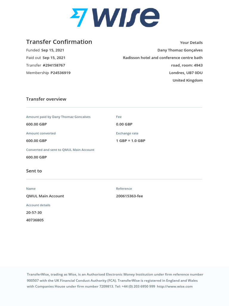 Transfer Confirmation for Dany Gonçalves | PDF