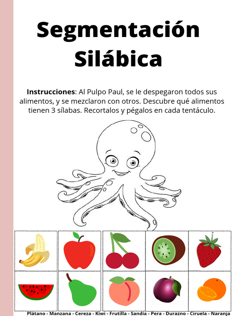 Actividades de Segmentación Silábica | PDF