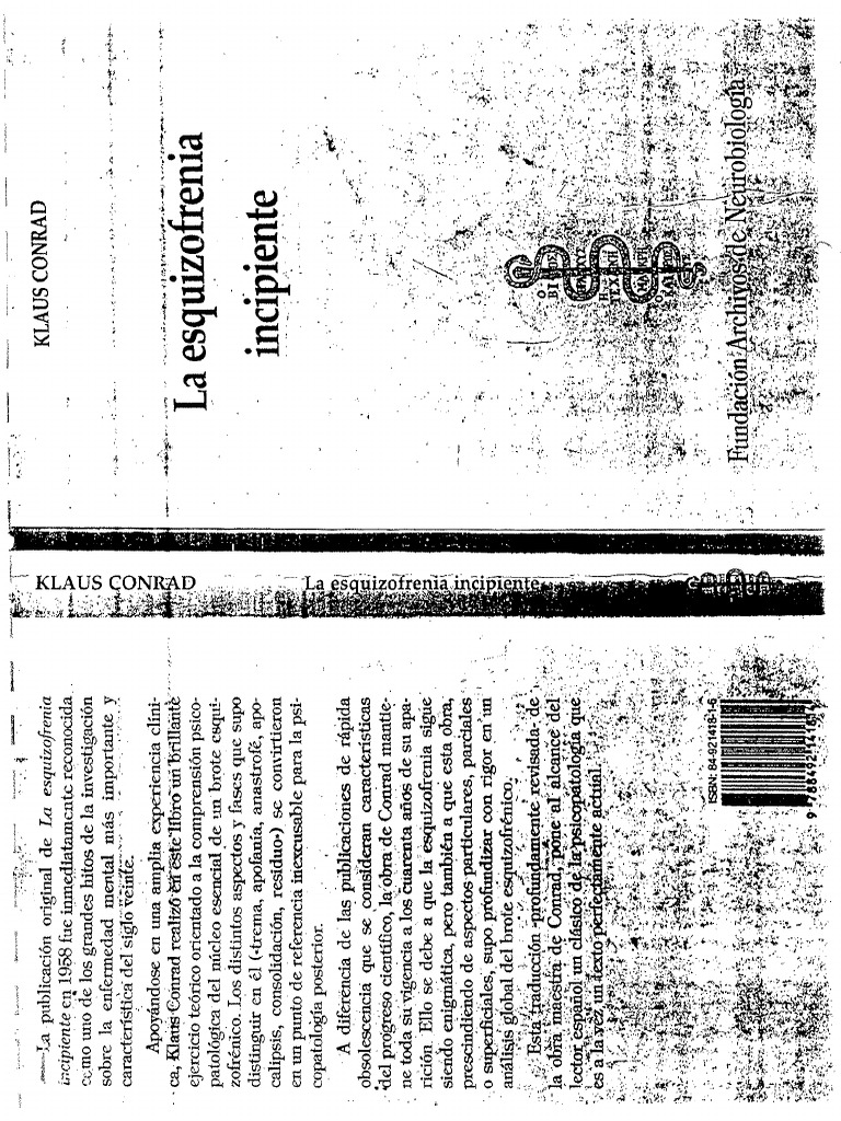La Esquizofrenia Incipiente | PDF