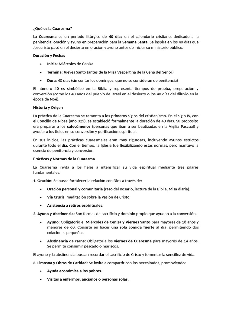 Significado de la Cuaresma Cristiana | PDF | Pascua de Resurrección ...
