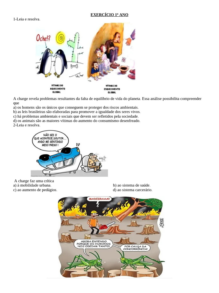 Problemas Ambientais em Charges | PDF