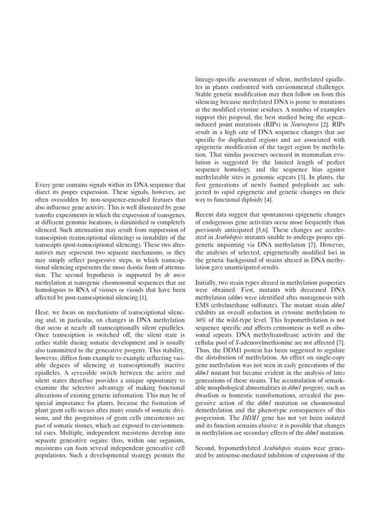 1 s2.0 S0960982298701265 Main | PDF | Dna Methylation | Epigenetics