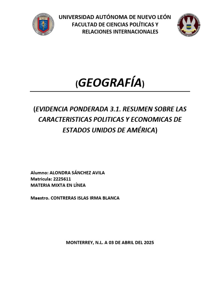 Características Políticas y Económicas de EE.UU. | PDF | Gobierno ...