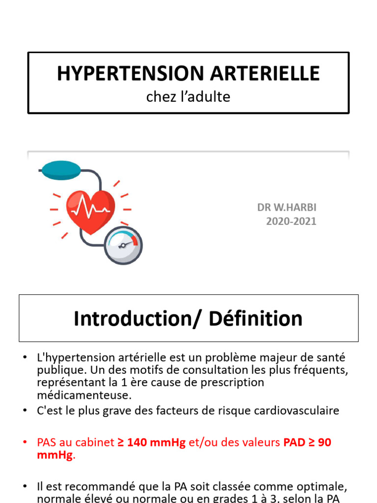 Hypertension artérielle chez l'adulte PDF Hypertension artérielle — free download