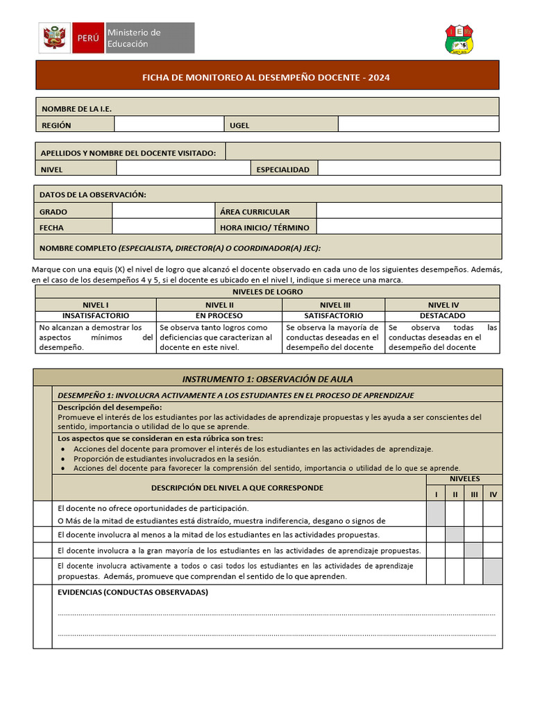 Evaluación del Desempeño Docente 2024 | PDF | Evaluación | Maestros