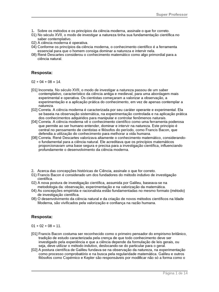 Princípios da Ciência Moderna e Filosofia | PDF | Science | Método ...