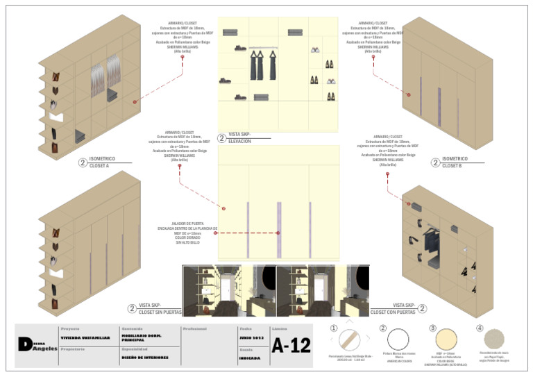 Diseño de Closets y Mobiliario MDF | PDF | Diseño de interiores | Artes ...