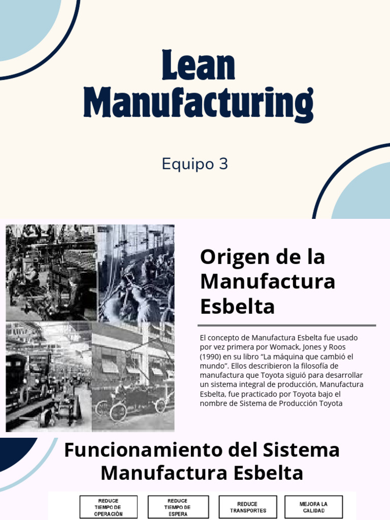 Funcionamiento de la Manufactura Esbelta | PDF | Lean Manufacturing ...