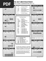 School Year Calendar 2012