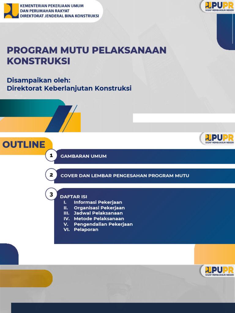 Program Mutu Konstruksi PUPR 2021 | PDF
