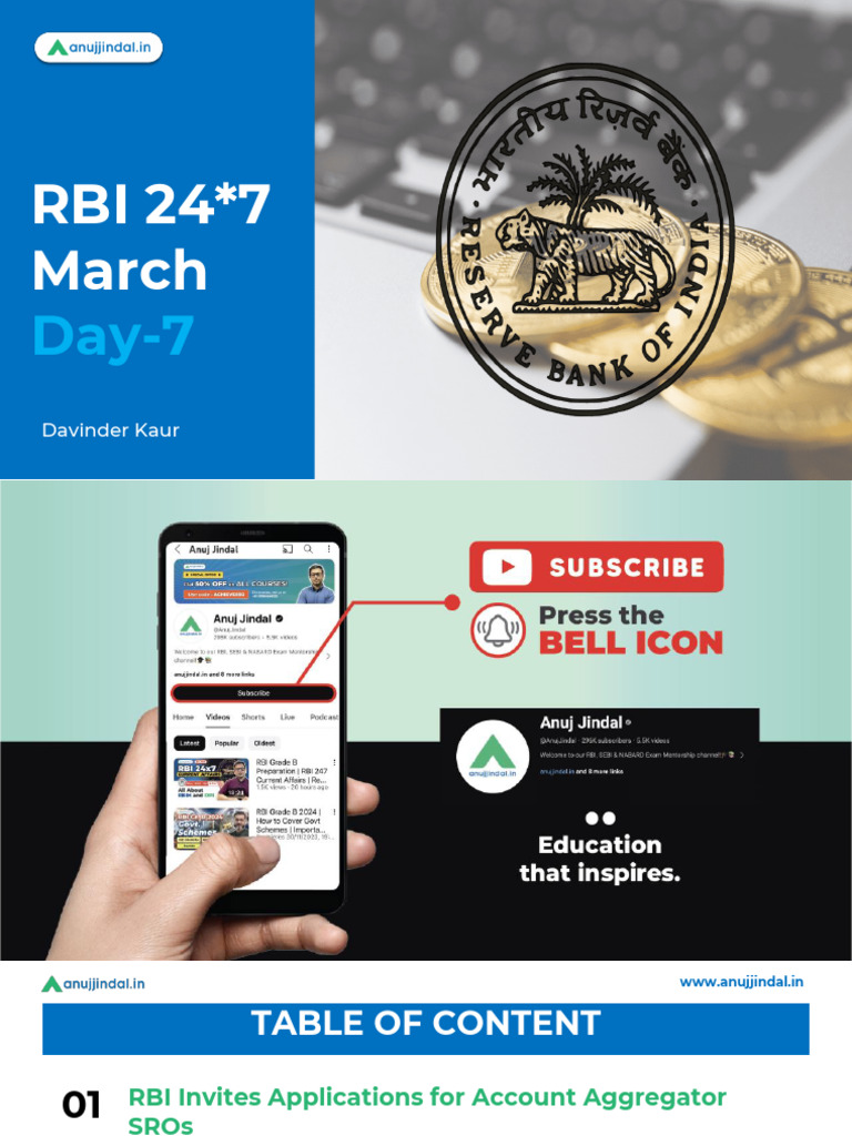 RBI Launches SRO for Account Aggregators | PDF | Reserve Bank Of India ...