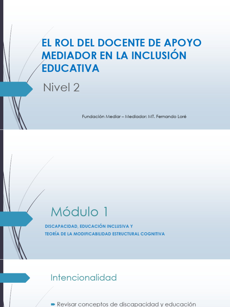 Docente Mediador en Inclusión Educativa | PDF | Invalidez | Aprendizaje