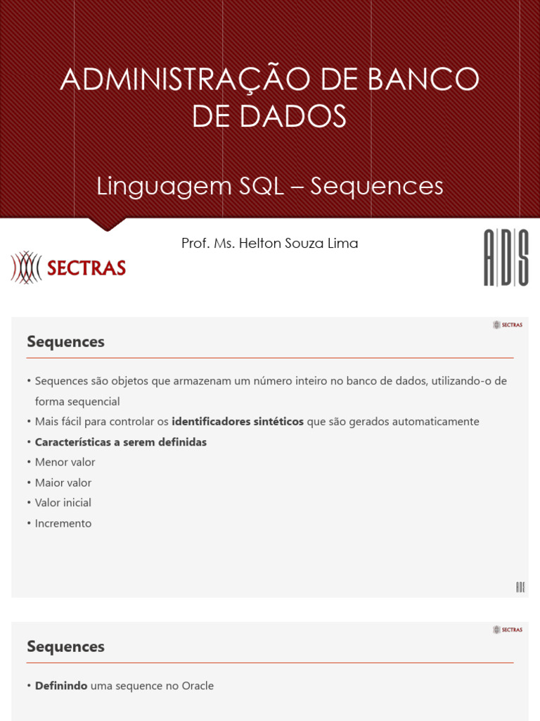 Introdução às Sequences em SQL | PDF