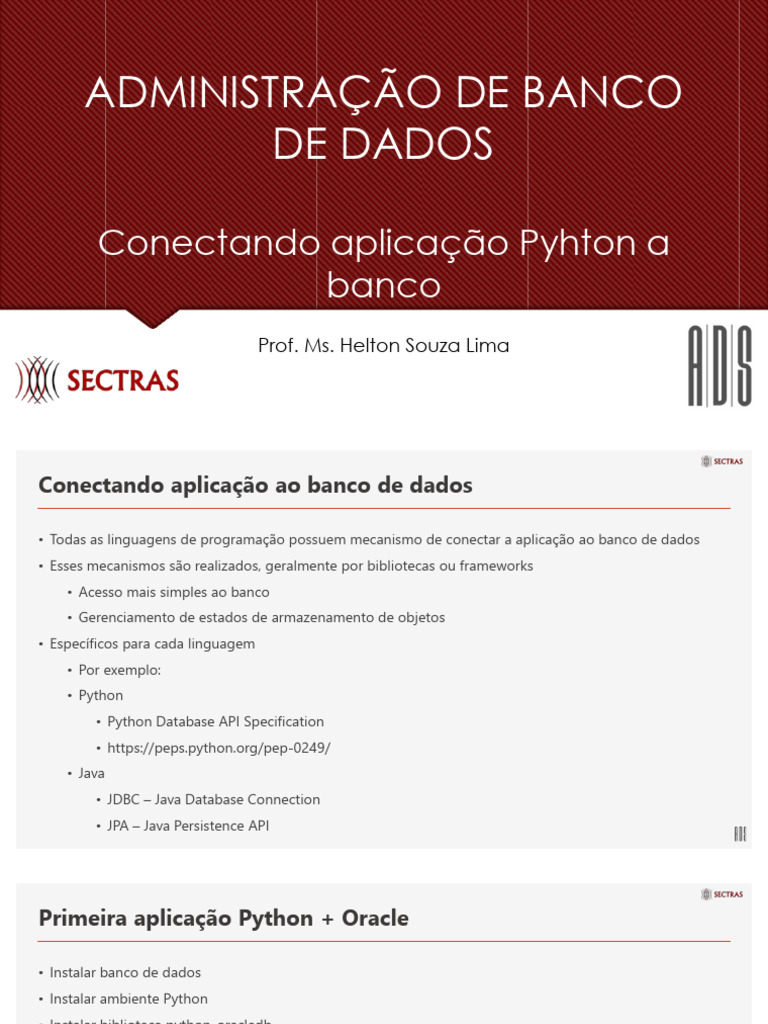 Conexão Python com OracleDB | PDF