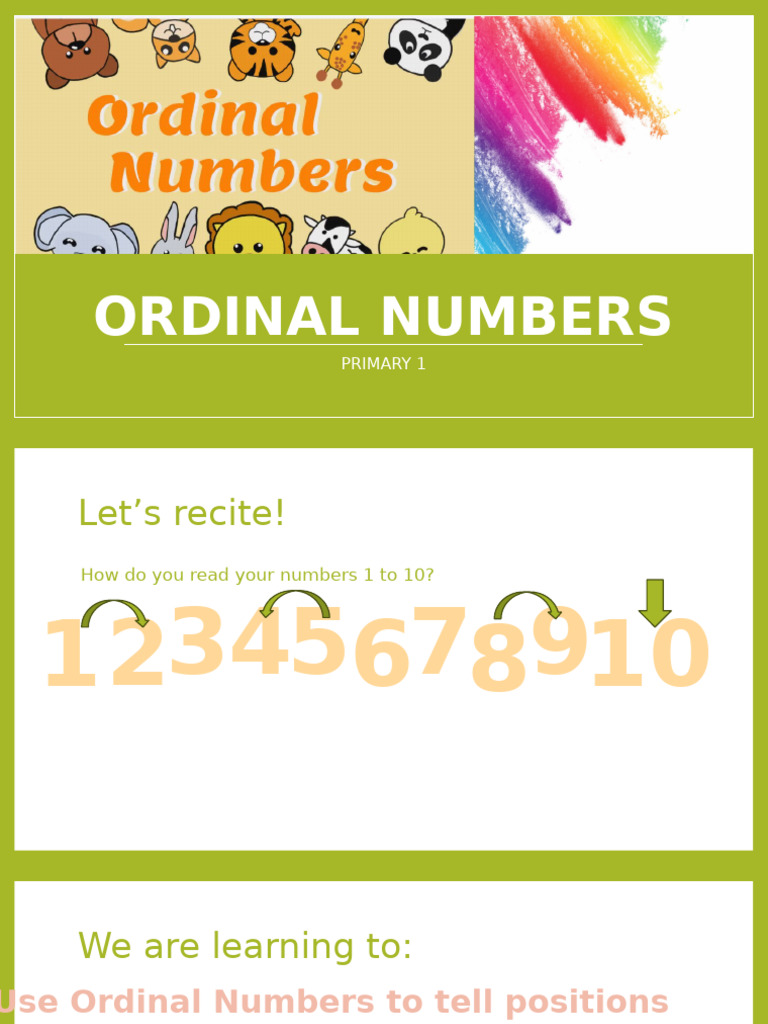 Understanding Ordinal Numbers 1-10 | PDF
